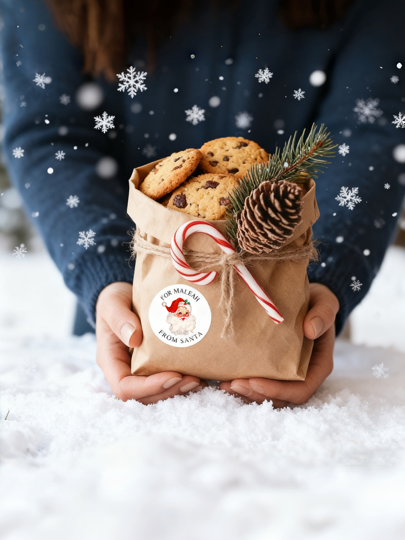 Customize personalized Santa Claus stickers